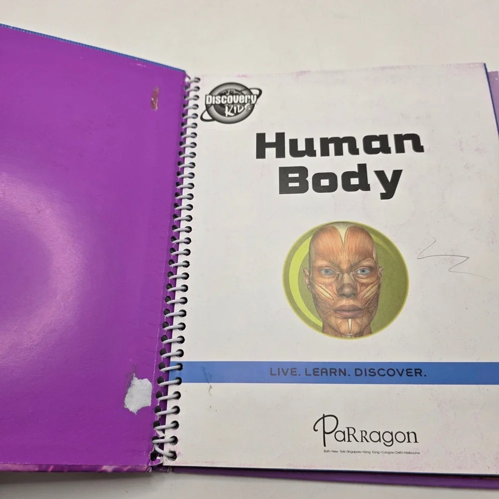 Discovery Kids Human Body Book Science Anatomy Stickers Poster Spiral Parragon